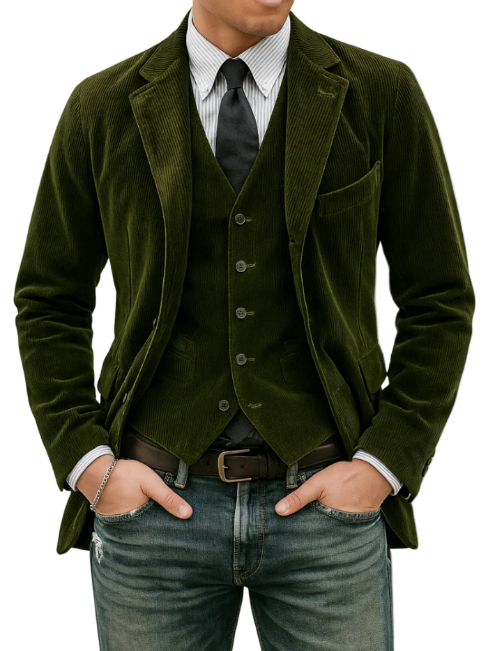 Gabriel | Ensemble 2 pièces : blazer et gilet en velours