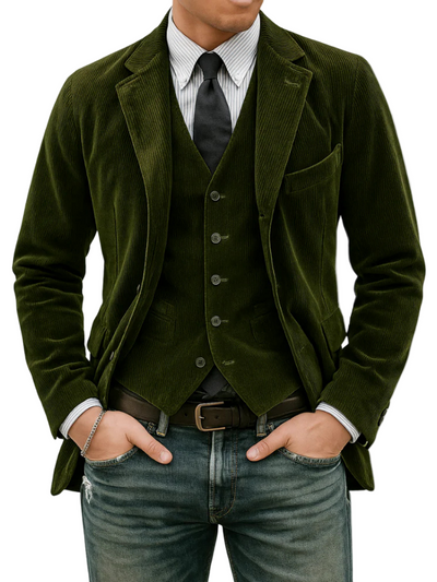 Gabriel | Ensemble 2 pièces : blazer et gilet en velours