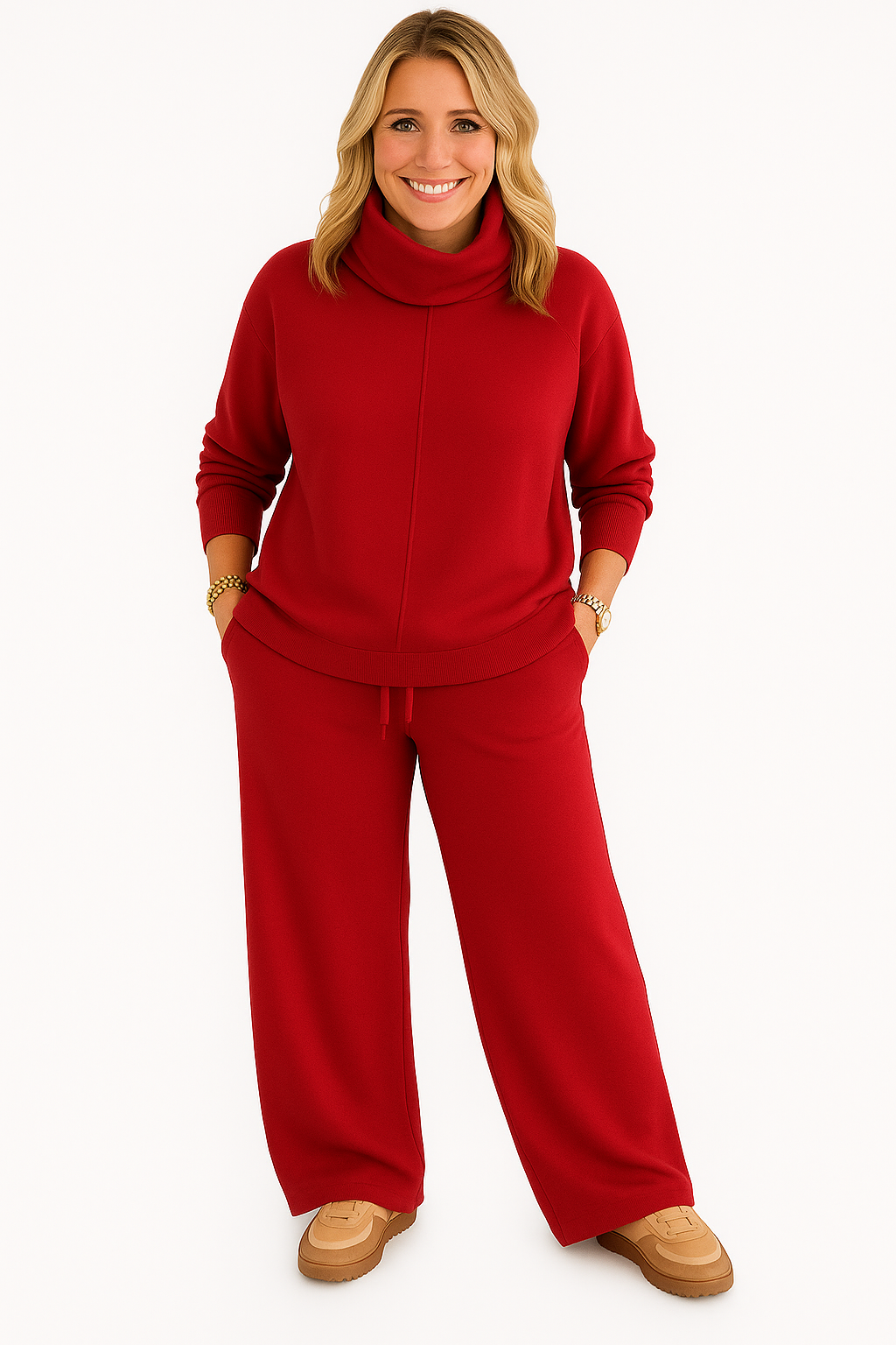 Estelle | Ensemble de voyage féminin deux-pièces avec pull à col roulé