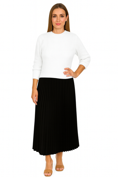 Valeria | Robe maxi avec pull et jupe plissée