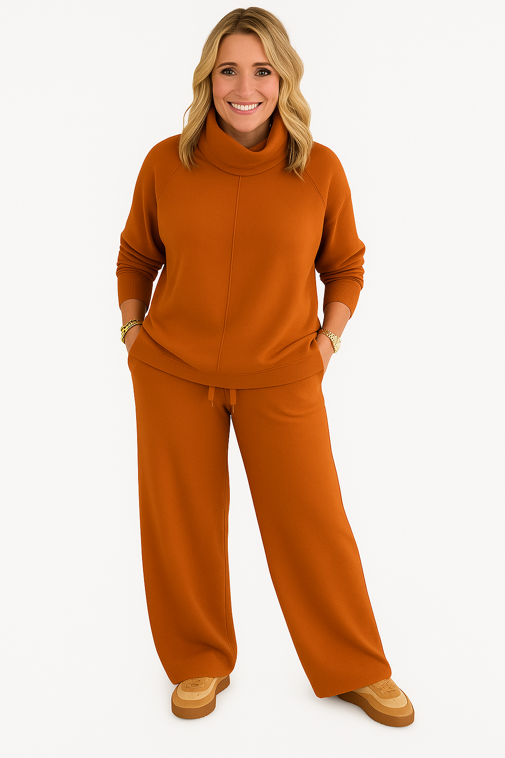 Estelle | Ensemble de voyage féminin deux-pièces avec pull à col roulé