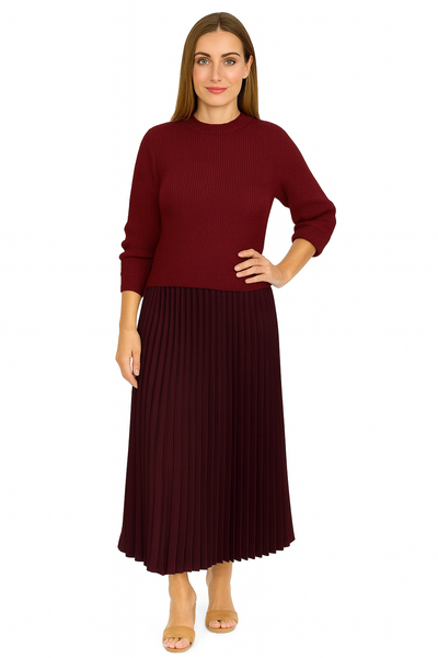 Valeria | Robe maxi avec pull et jupe plissée